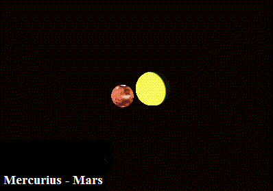 Mercurius bedekt Mars